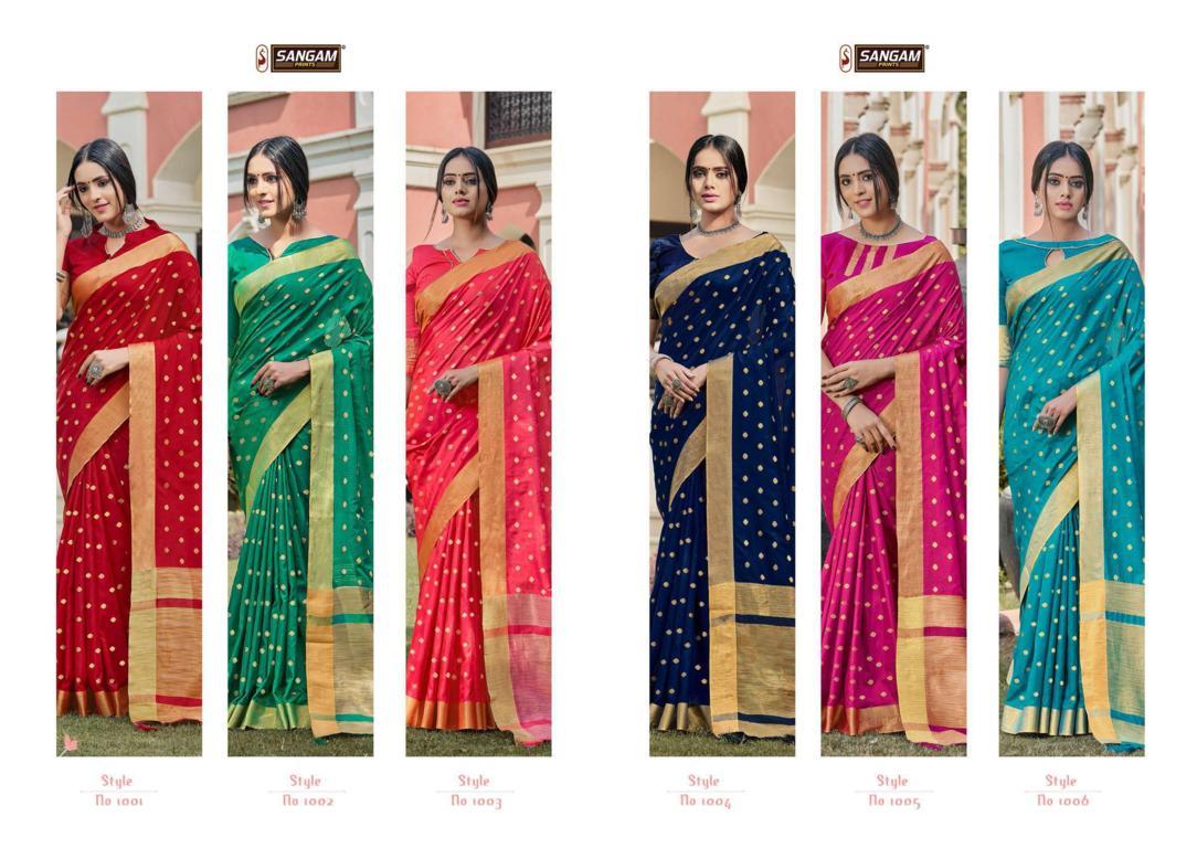 Sangam Tara Sitara Latest fancy Designer Feavy Festive wear Handloom Silk Sarees Collection
